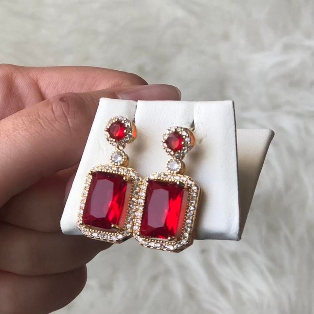 Ruby Drop Earrings - Picture 8 of 10